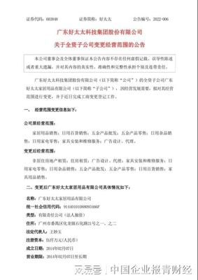 好太太家居業(yè)務版圖再擴展 新增非居住房地產(chǎn)租賃與日用雜品銷售